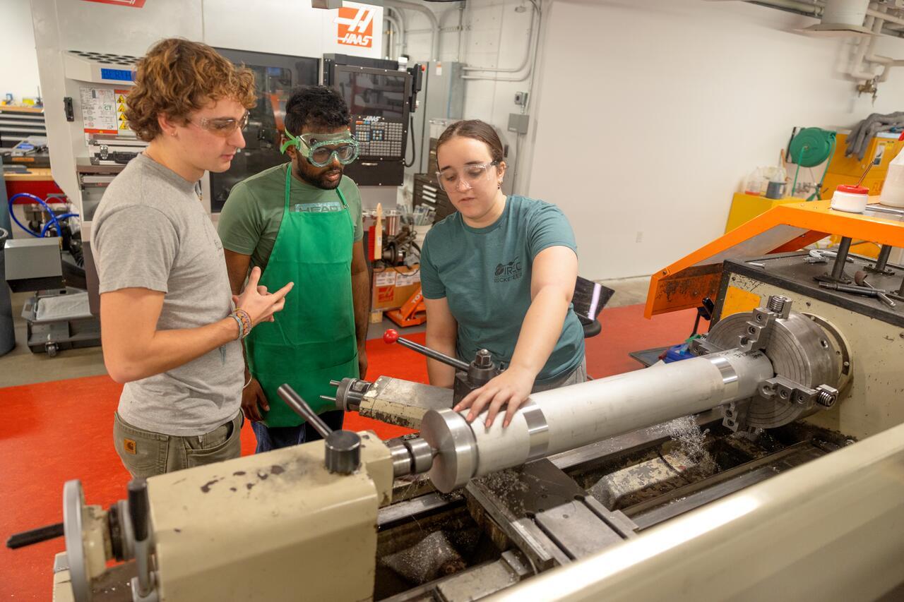 Students work in the Autodesk Design and Make space in Upson Hall